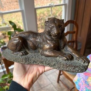 Vintage Signed JOSEPH LORKOWSKI BOULTON BENGAL TIGER BRONZE SCULPTURE
